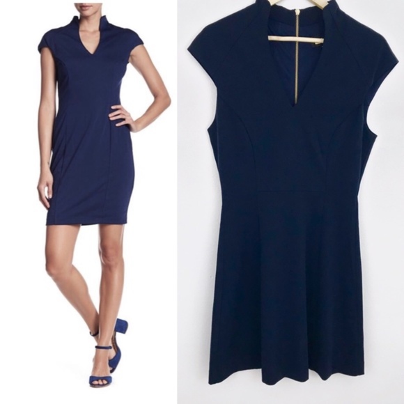 Alexia Admor Dresses & Skirts - Alexia Admor NWOT Blue Scuba Collared Sheath Dress